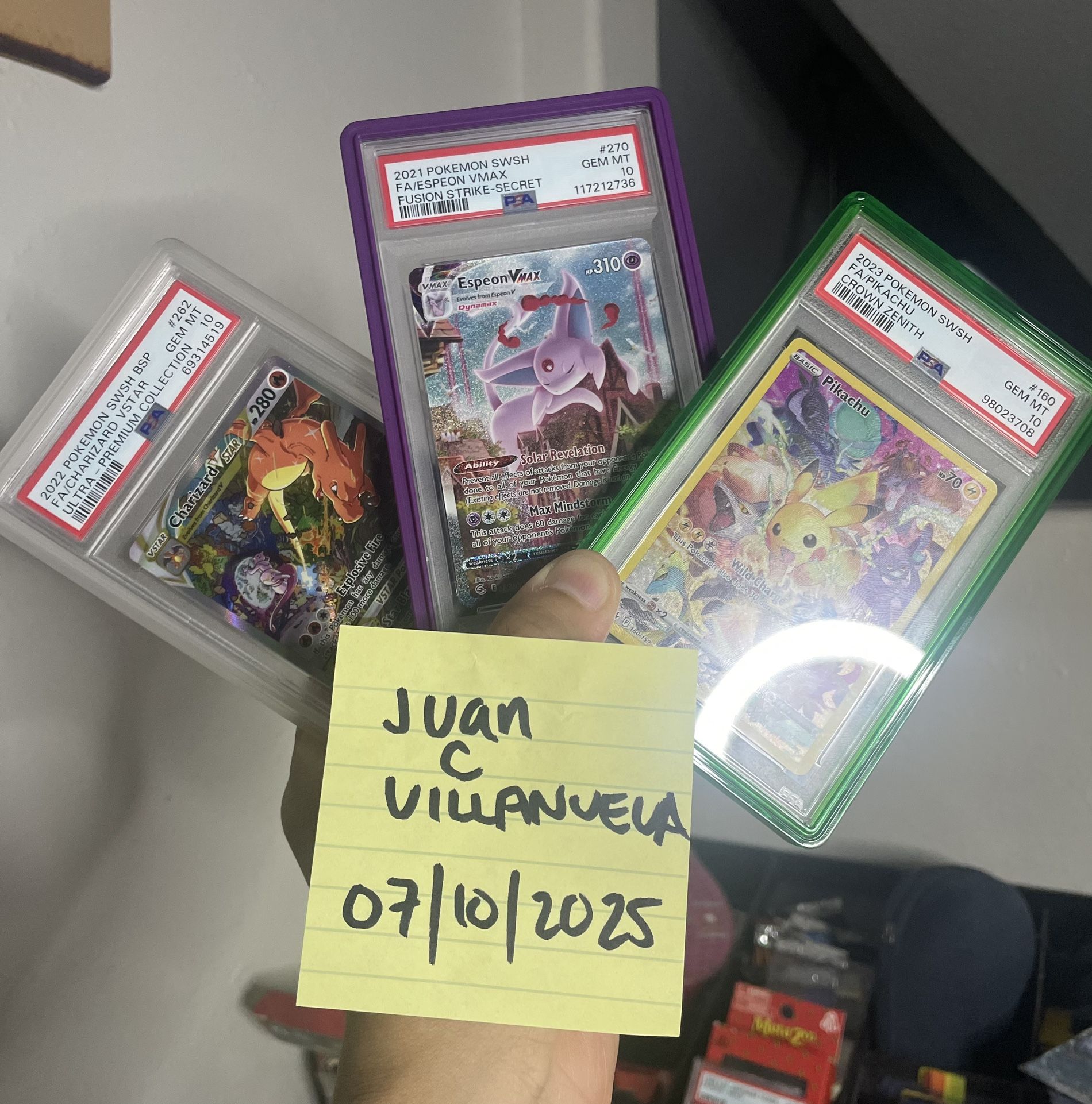 Pokemon Cards psa 10 Espeon-pikachu-charizard