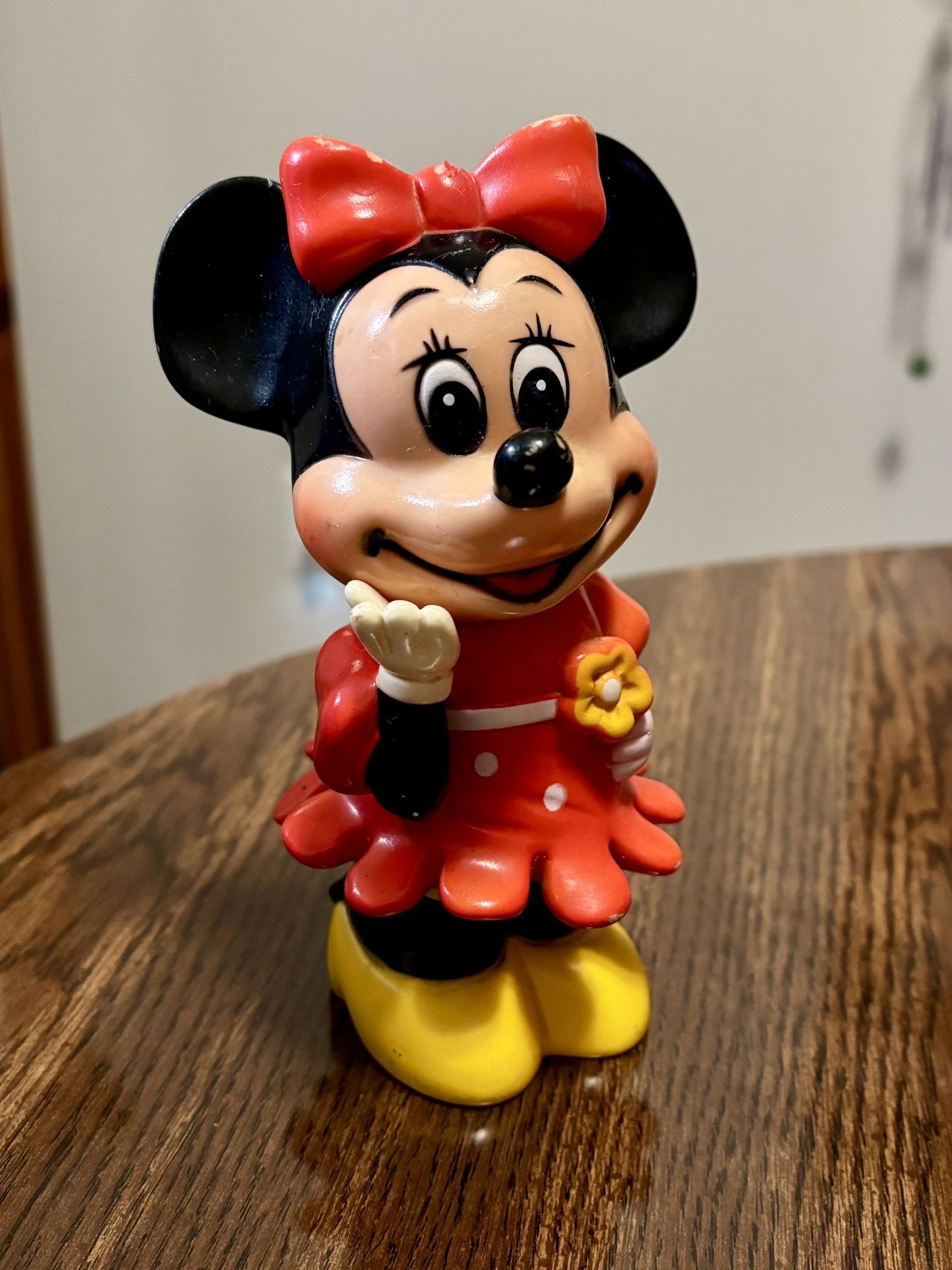 1960's Walt Disney Minnie Mouse Plastic Piggy Bank Vintage Missing Bottom