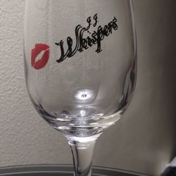 Rare Vintage JJ Whispers Lipstick Kiss Stemmed Cocktail Glass - From a 80's Bar in Orlando Florida 