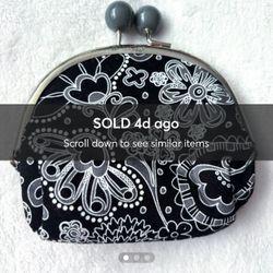 ✨ THIRTY-ONE KISS LOCK COIN PURSE BLACK COIN PURSR GREY COIN PURSE✨