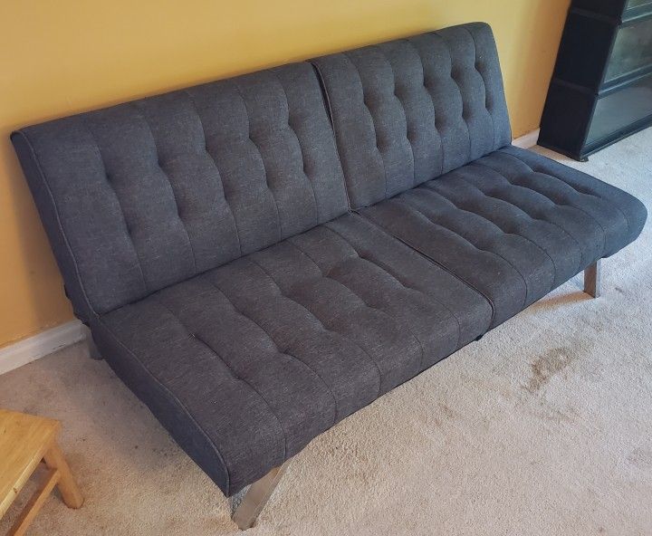 Barely Used Couch, Convertible, Grey, About 72" Long