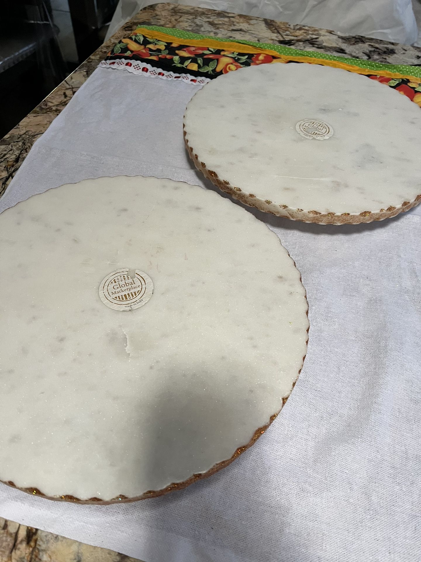 12 Inch Marble Lazy Susan Cake Turntable Heavy Duty Marble Rotating Cake Stand for Cake Cupcake and Decorating Supplies New. 2 available and each is