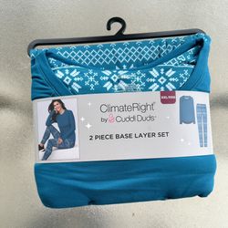 ClimateRight by Cuddl Duds Women's Base Layer Jersey Thermal Top and Leggings Set, 2-Piece