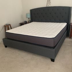 New In Box King Bed Frame With Mattress (Read Description Below)