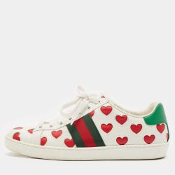 Gucci Women's Ace Heart Detail Lace Up Sneakers