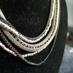 Multi Strand Mixed Metal Necklace