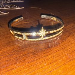 Gold Twinkle And Moon Cuff Bracelet Anne Klein 