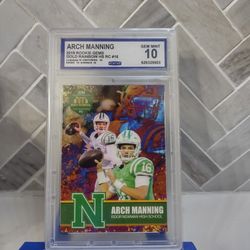 2019 ARCH MANNING CCG 10 GEM MINT RAINBOW GOLD ISDOR NEWMAN HIGH SCHOOL LE