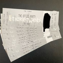 Concert Tickets: The Office Party @The Forge - Joliet, IL (6/08/24 @7pm) x8 Together