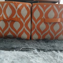 Orange and White storage bags