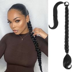 Long Braided Ponytail Extension- Available In Different Colors 