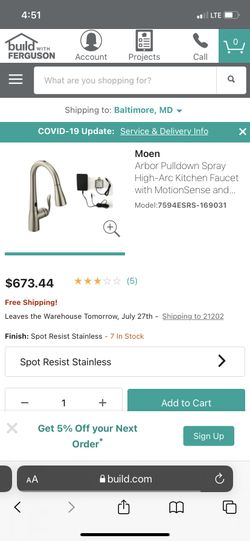 Arbor Spray Motion Sensor Pull Down  MOEN