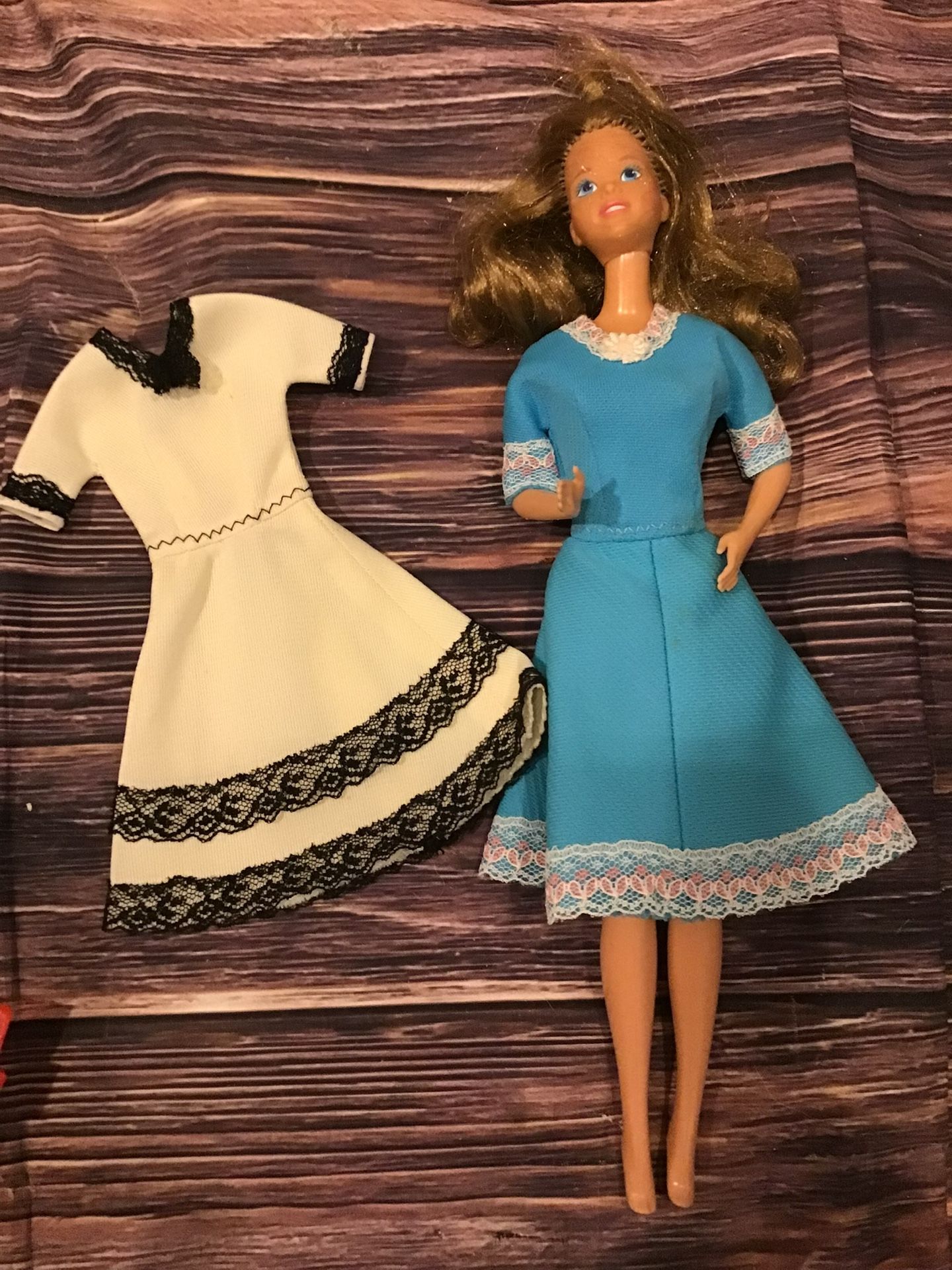 Barbie Vintage 1966 Blue Dress & White Dress -Preowned