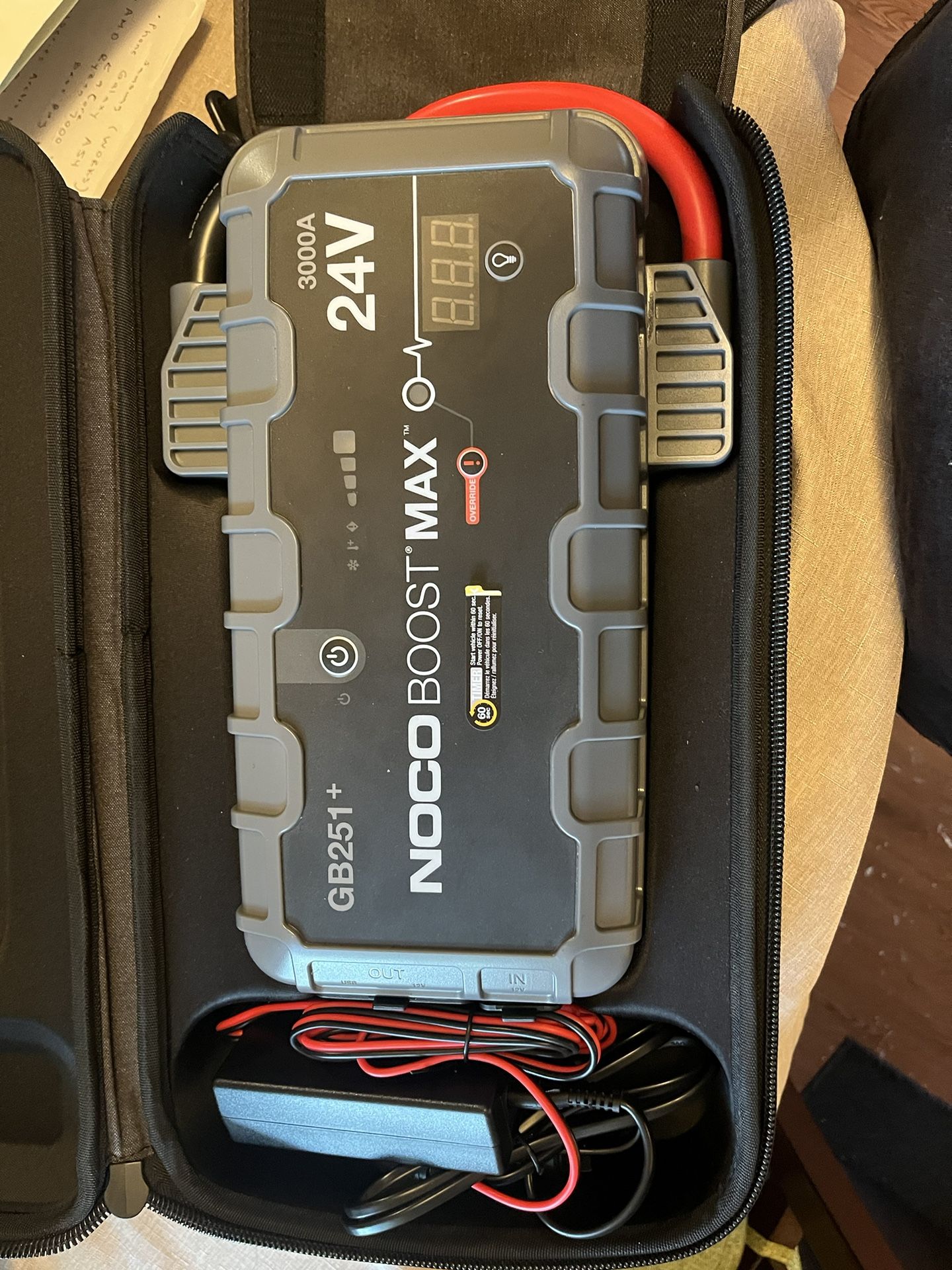 NOCO Boost Max GB251: 3000A UltraSafe Jump Starter – 24V Lithium Battery Booster Pack, Portable Jump Box, Power Bank & Jumper Cables - for 32L Gas and