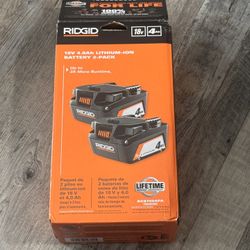Ridgid 2 Batteries And Charger New 