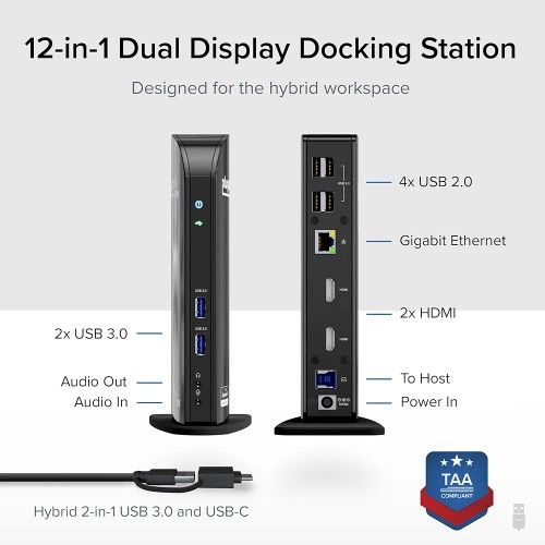 Plugable USB 3.0 Universal Laptop Docking Station Dual HDMI Monitor