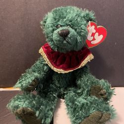 1993 Ty Attic Treasures Laurel Holiday Green Bear Retired 1993