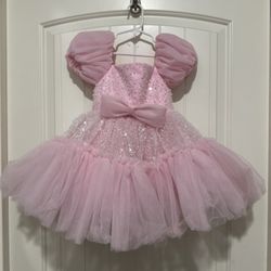 Pink Sequined Toddler Dress