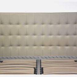 Roche Bobois King Beige Leather Bed
