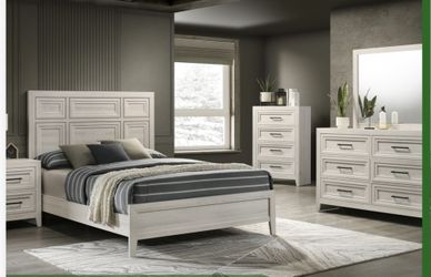 4- Pc Bedroom set Dresser,Mirror  Nightstand (1) Queen size bed frame  Not including Mattress and Box Sp