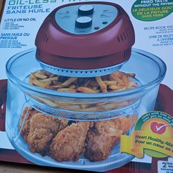 BIG BOSS 1300-WATT OIL-LESS AIR FRYER 16 QUART RED