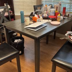 Used dining table set with chairs-$100