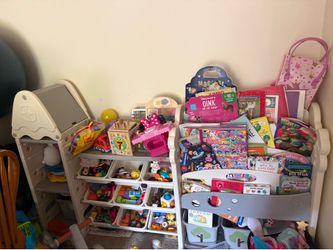 Toy shelves and book shelf