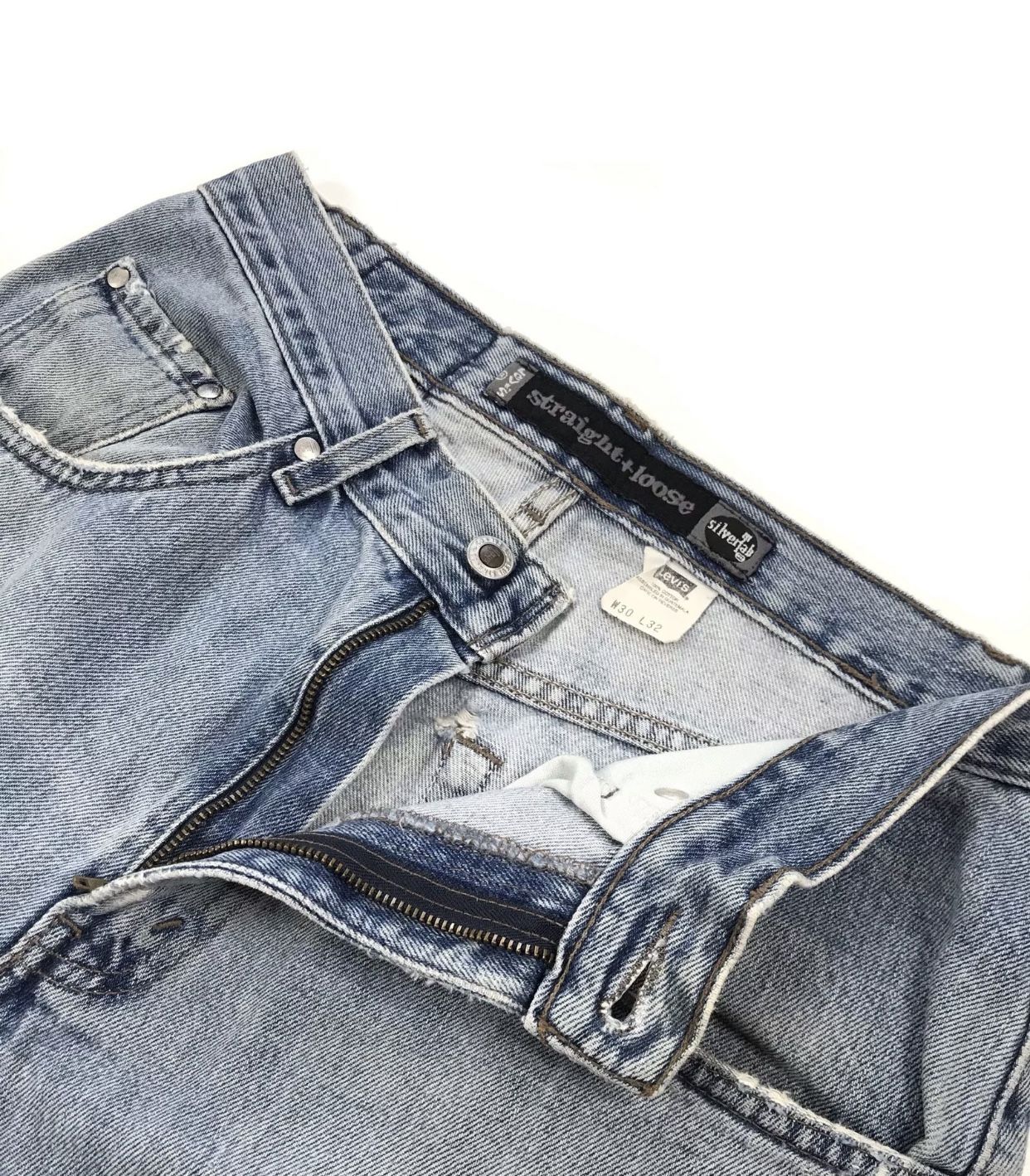 VINTAGE LEVIS SILVERTAB STRAIGHT LOOSE JEANS 30 x 32 DENIM GRUNGE 