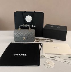 Classic Rectangular Mini Top Handle Flap Bag
