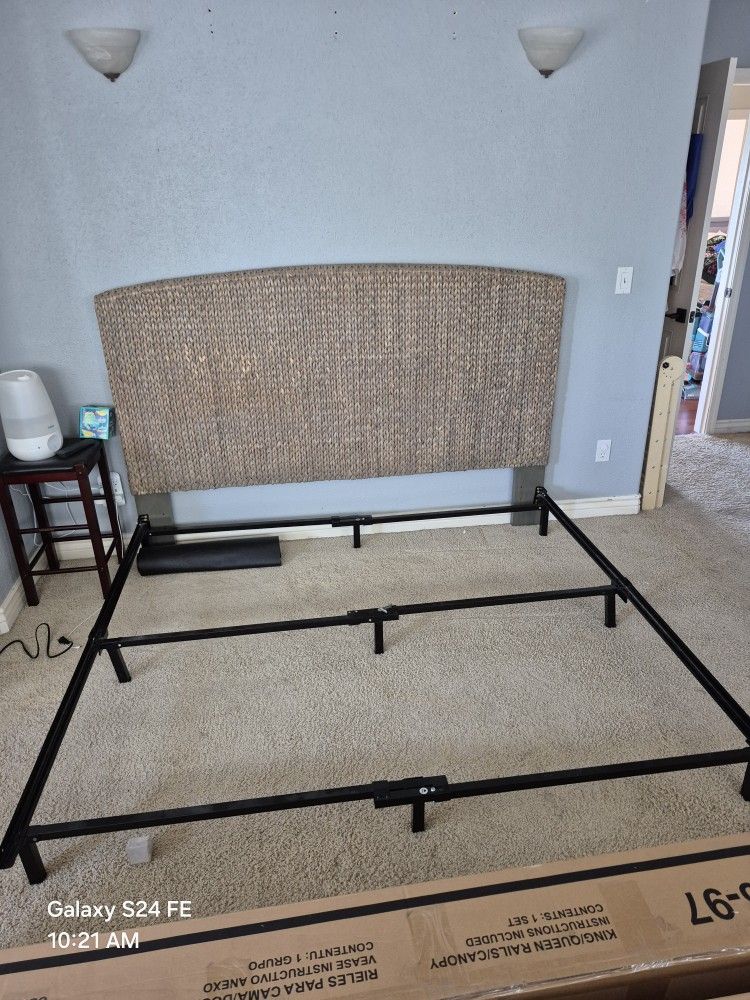King Headboard, Frame And Box Spring