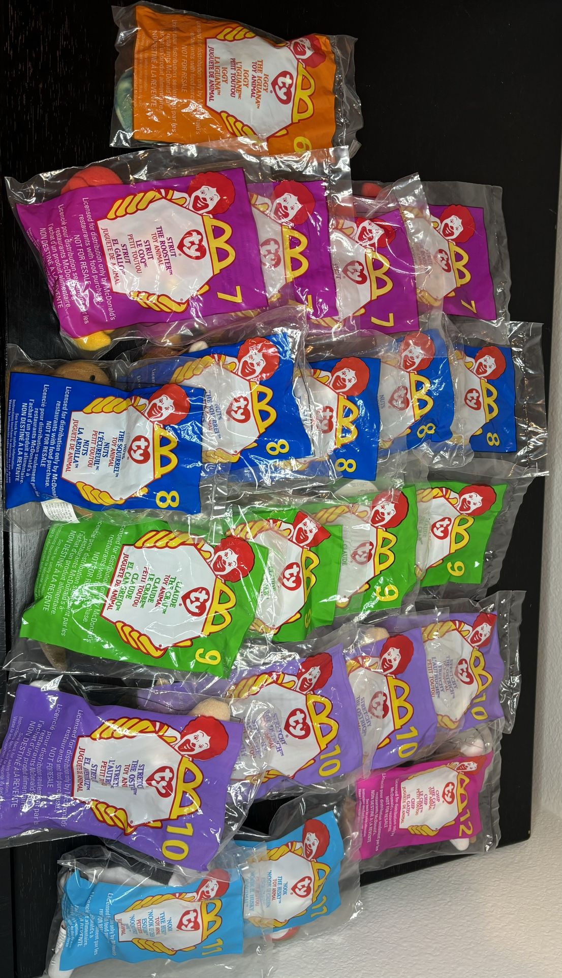 Lot of 21 Vintage McDonald’s TY Teenie Beanie Babies 1999 Sealed Unopened New