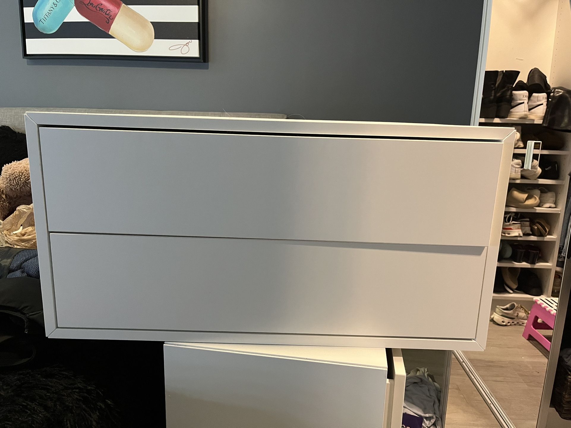 IKEA white storage drawers