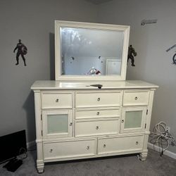 Tall Dresser/Chest Of Drawers W/2 Cabinets 