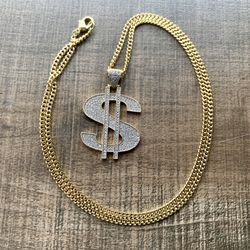 ‼️🔆💯💢Lab diamond Micro Pave CZ  ⚠️💎 💎 💰💸💵Dollar Sign Pendant🧨💣🔪Free Chain🧨🧨Free Gift Box🧨🧨💸Only Shipping Available✈️✈️✈️🎯 