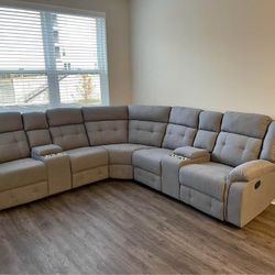 Brand New Fabric Grey Recliner Sofa/Couch | Pay After Delivery 🚚