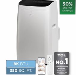 TCL - 8,000 BTU Q-Series Ultra-Quiet Dual Hose Inverter Smart Portable Air Conditioner