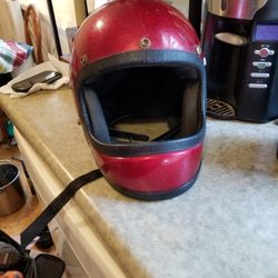 Retro Bikers Helmet. Metal Flake