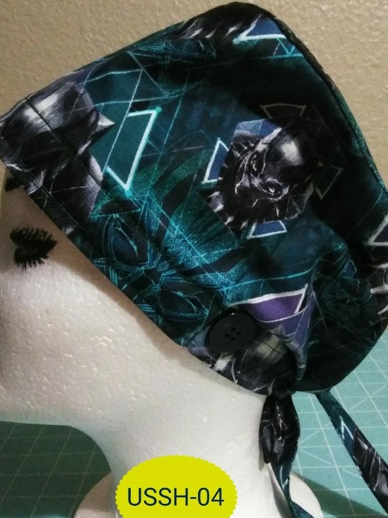 Unisex Surgical Scrub Hat W/ Buttons And Sweatbands