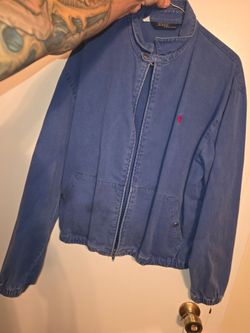 Vintage Polo By Ralph Lauren Denim Zip Harrington Slightly Distressed Jacket
Size medium
