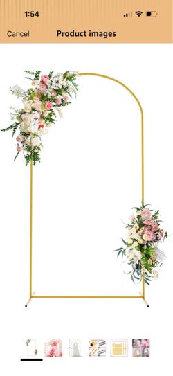 7.2FT Arch Backdrop Stand Gold Metal Wedding Arch Backdrop Stand Metal Backdrop Arch Stand Balloon Arch for Wedding Ceremony Birthday Party Bridal Bab