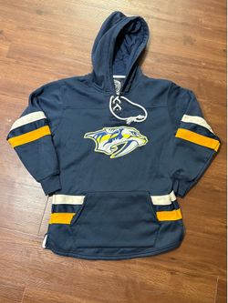 Vintage Nashville Predators Lace Up Hoodie Y2K Hockeycore NHL USA