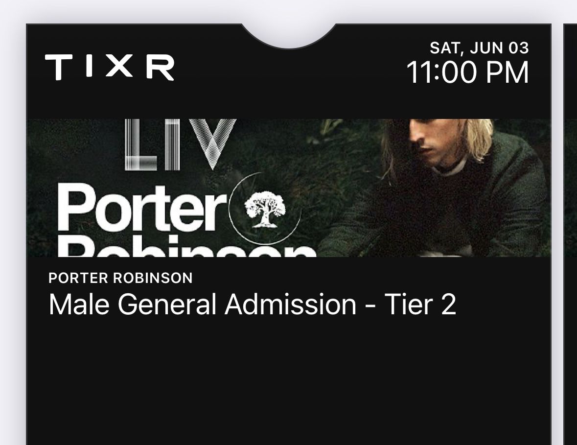 2 Tickets To Porter Robinson At Liv Tonight  100$
