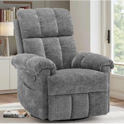 Swivel Rocker Recliner Chair for Adults, Small Recliners for Small Spaces, Manual Recliner with Side Pockets, Upholstered Nursery Rocking Chair for Li