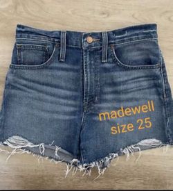 madewell jean short size 25 like brand new