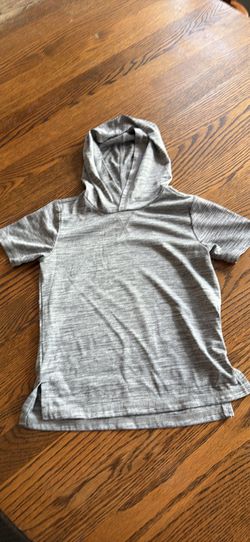 Kids Garanimals Short Sleeve HoodieMarled  Texturr & Prominent X Stitch Detail at Neckline 5T
