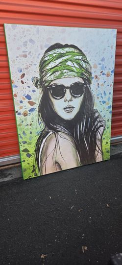 36x48.  Girl art. Original painting.