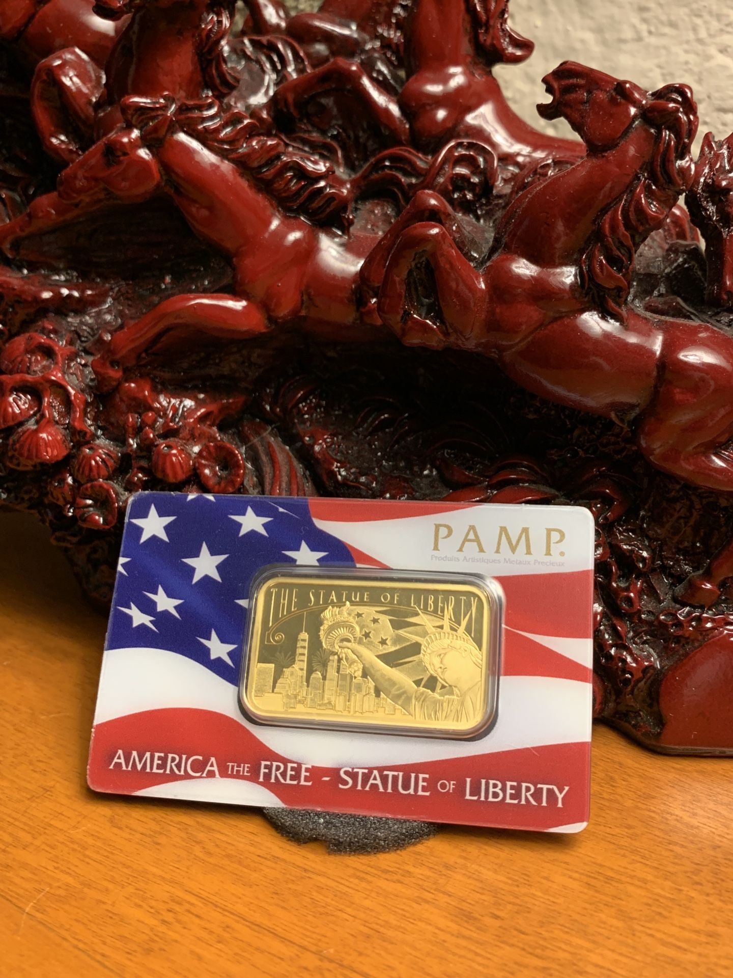 1oz Pure Gold - Pamp “Statue of Liberty”