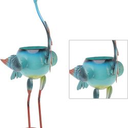 Crane Shaped Succulent Pots Flower Plant Pots, Metal Iron Craft , Cute Animal Shape, Succulent Planter Pot Stand for Home Garden 