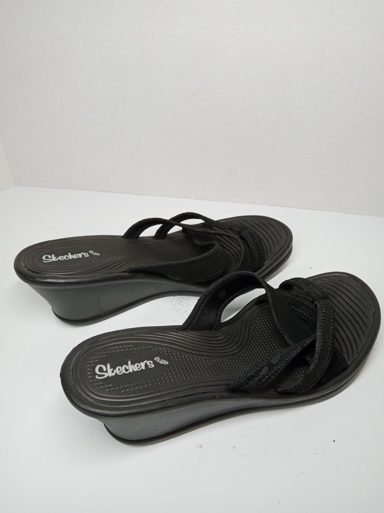 skechers rumblers wedge sandals SIZE 10 US