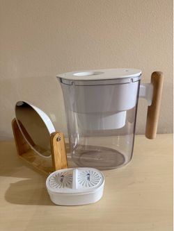 Waterdrop water filter pitcher wood handle and bamboo frame mirror